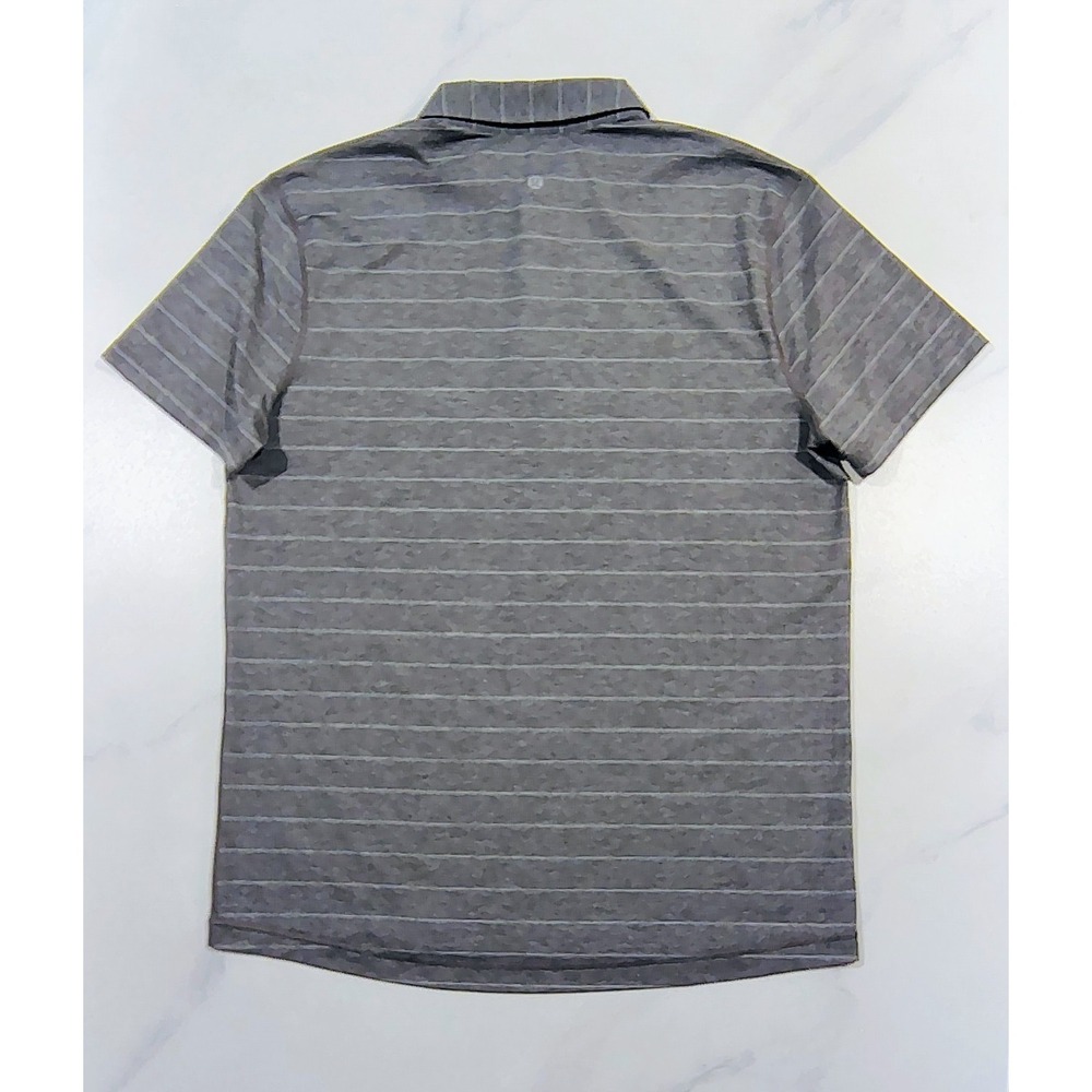 Lululemon Evolution Polo Shirt L Heathered Gray Stretch Performance Golf Men's - Picture 6 of 11